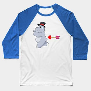 Hippo Groom Love arrow Wedding Baseball T-Shirt